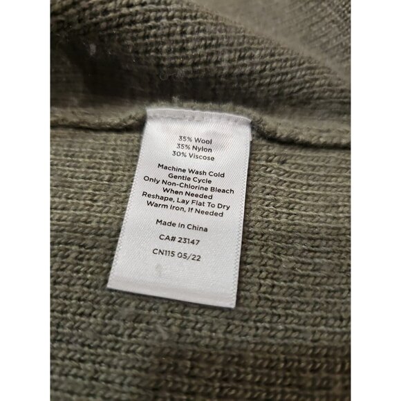 Talbots Wool Knit Cardigan Sweater Women XL Green Gray Warm Preppy Old Money - Picture 6 of 7